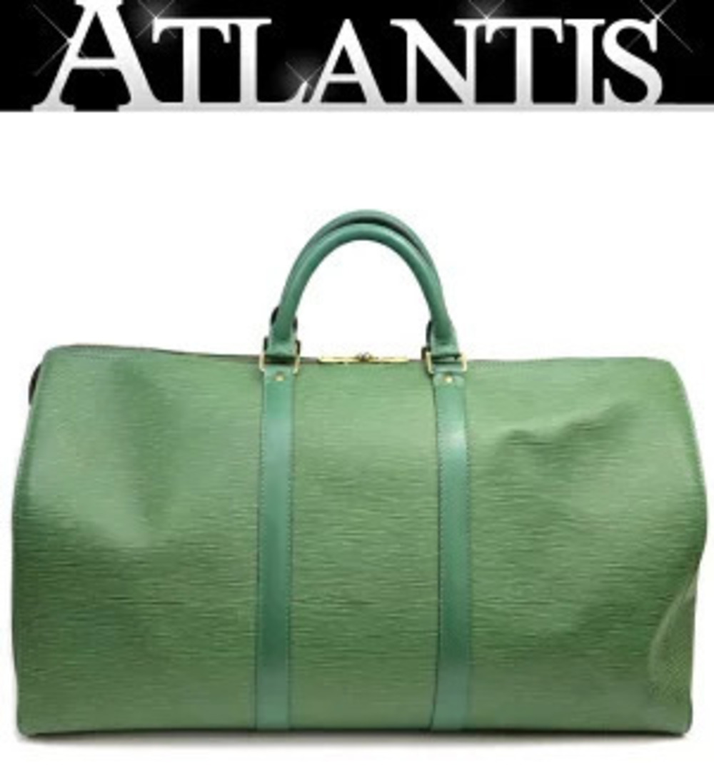 Louis Vuitton Keepall Boston Bag Epi Leather Borneo Green